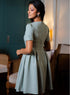 Pleated Short Sleeve Dress